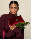 IMAGE Kosmetiktasche Samt Burgundy